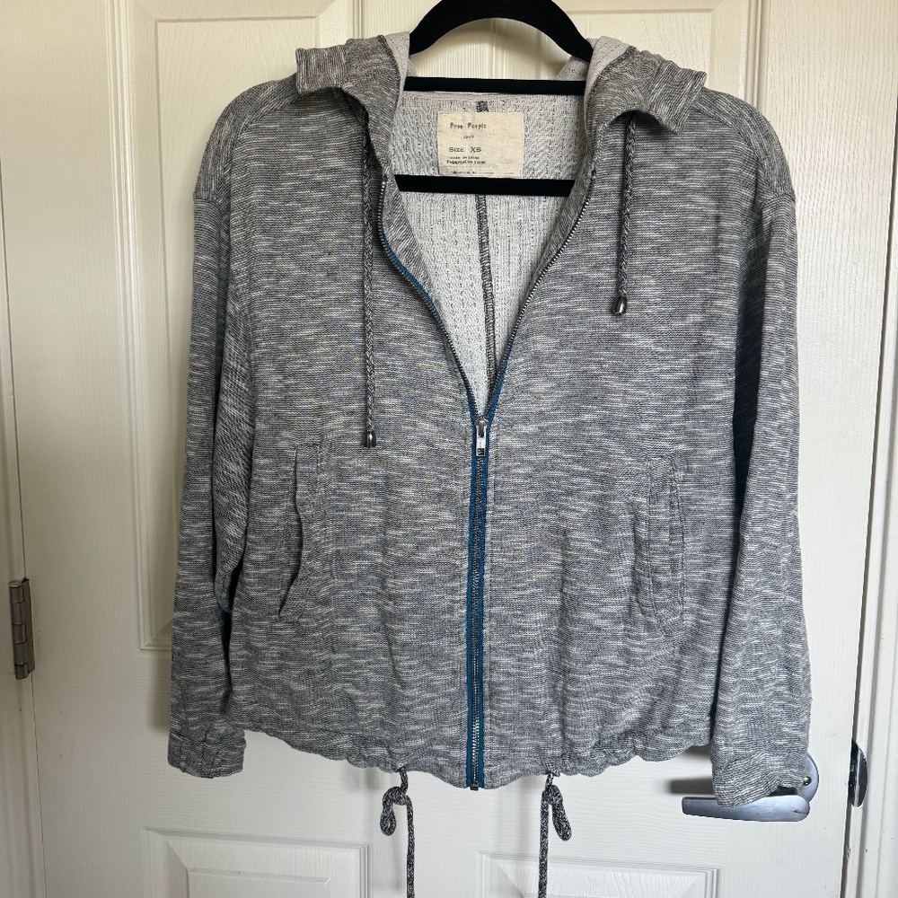 Free People Hooded Zip Up- Size XS